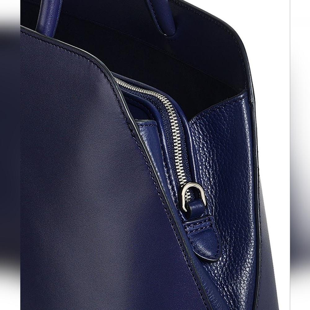RADLEY LONDON Navy Bag Dome-Top Leather Crossbody Satchel Purse - Picture 12 of 12